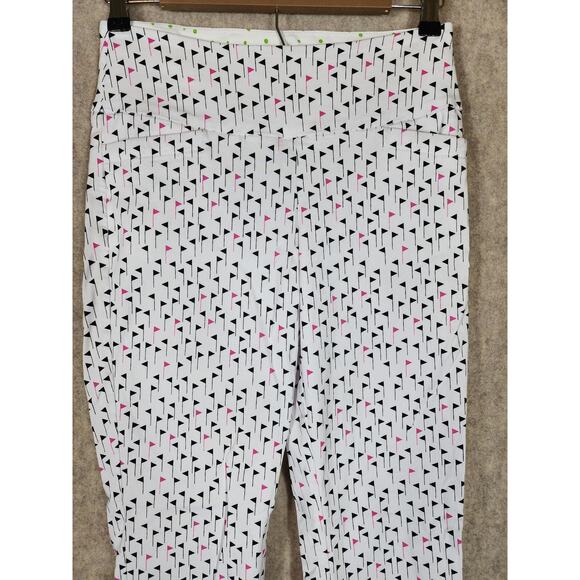 SWING CONTROL White Golf Flags Core Ankle Active Pants SZ 6 - Picture 2 of 10